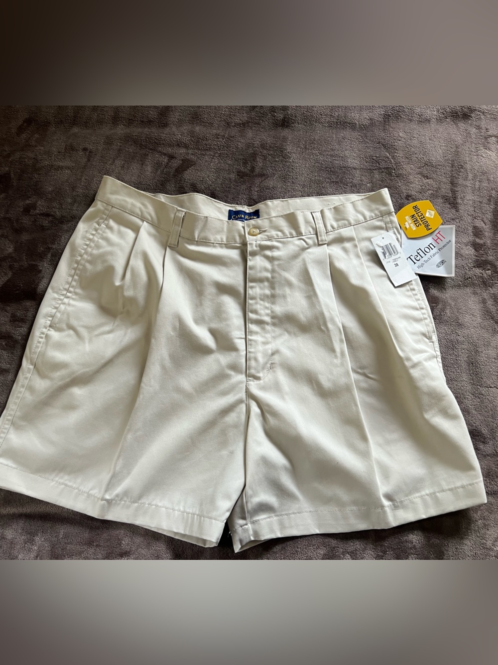 Charter Club Men's Pleated Shorts - Cream